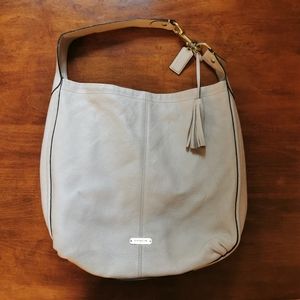 XL COACH Bag, cream leather